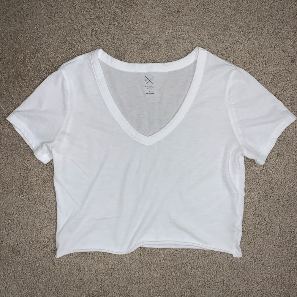 Pacsun white v neck crop top